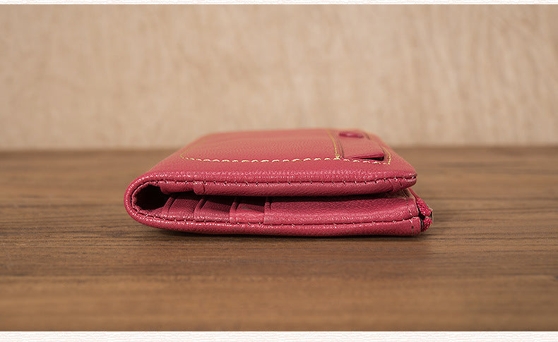 Ladies wallet sheep leather wallet multi-functional ultra-thin bifold wallet zipper wallet casual long wallet