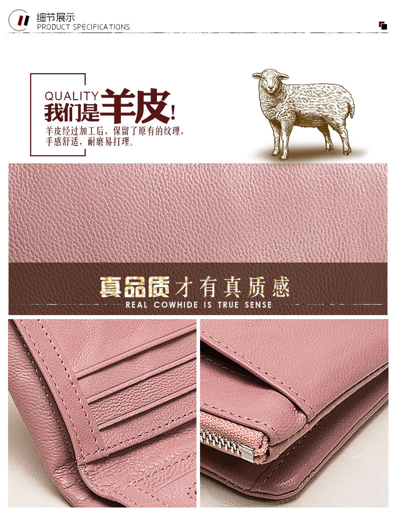 Women's Wallet Stylish and Beautiful Wallet Short Length Genuine Leather Mini Sheep Leather Wallet Zipper Bifold Wallet Coin Purse