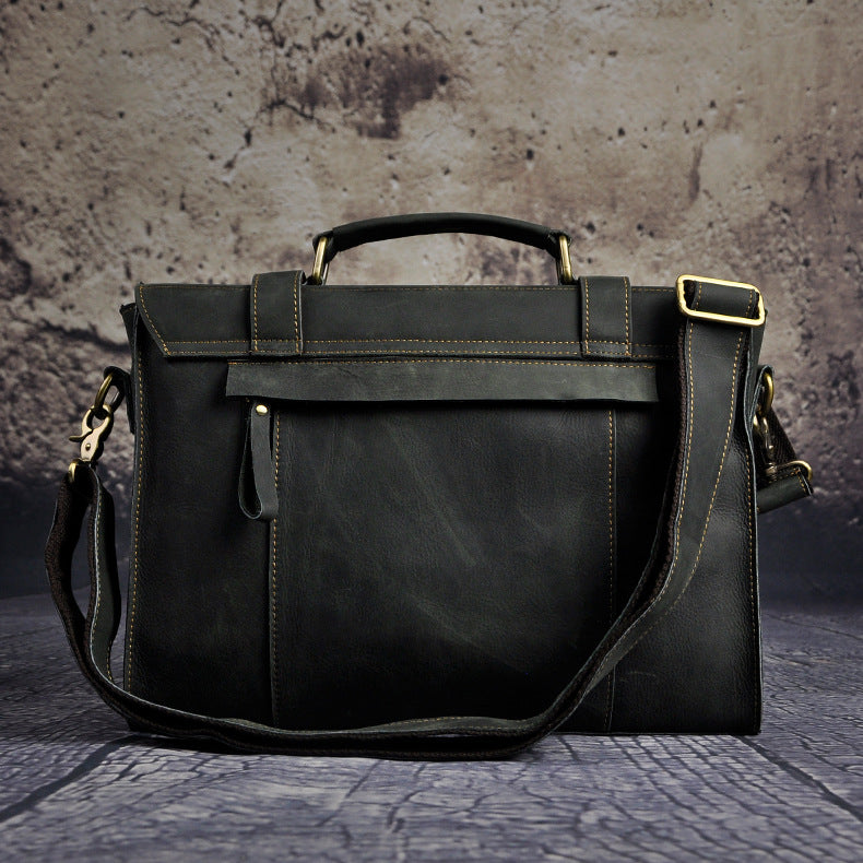 Men's handbag genuine cowhide leather business briefcase men's computer bag