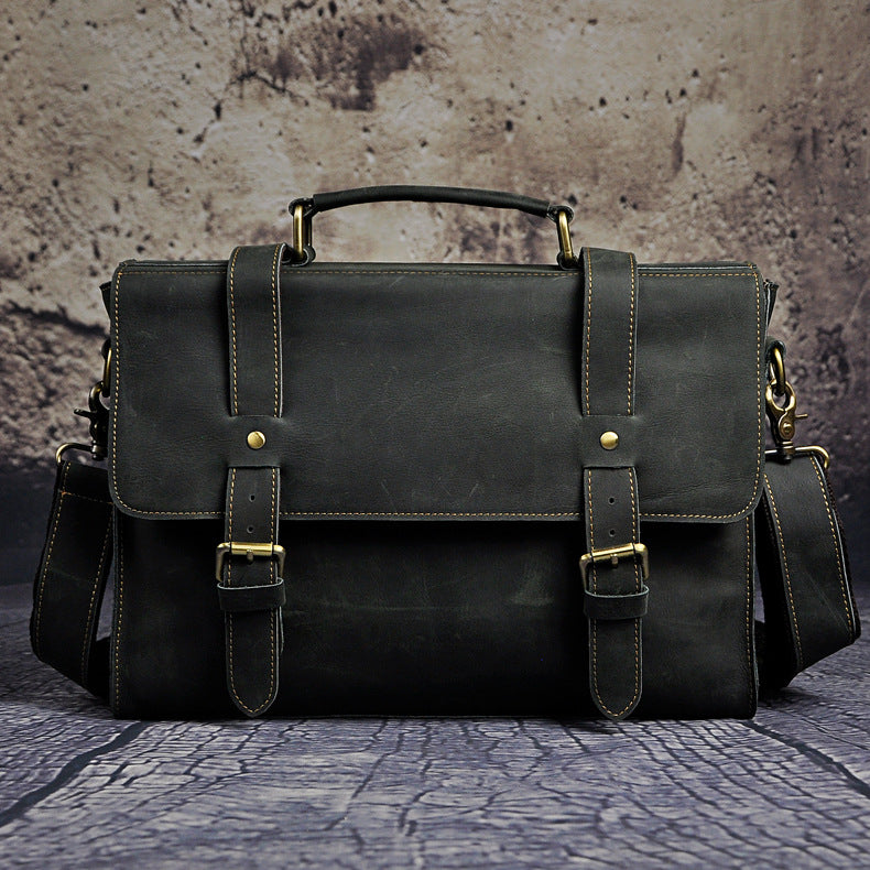 Men's handbag genuine cowhide leather business briefcase men's computer bag