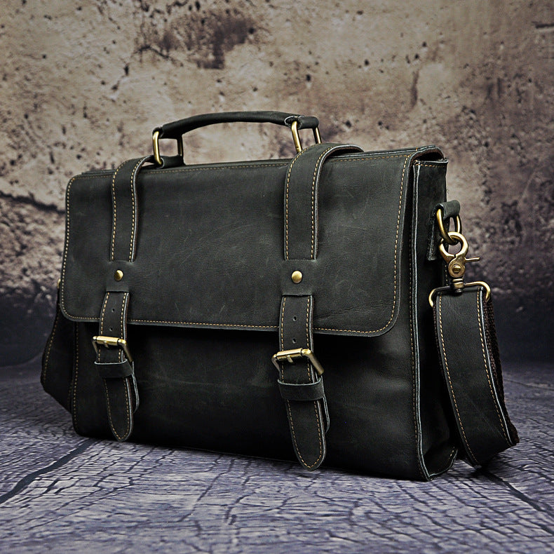 Men's handbag genuine cowhide leather business briefcase men's computer bag