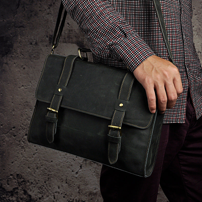 Men's handbag genuine cowhide leather business briefcase men's computer bag