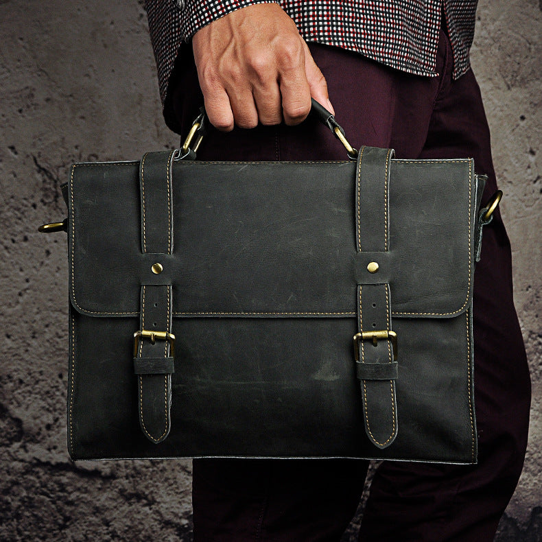 Men's handbag genuine cowhide leather business briefcase men's computer bag