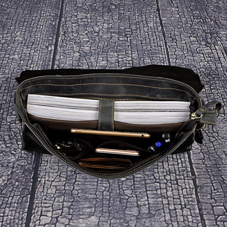 Men's handbag genuine cowhide leather business briefcase men's computer bag