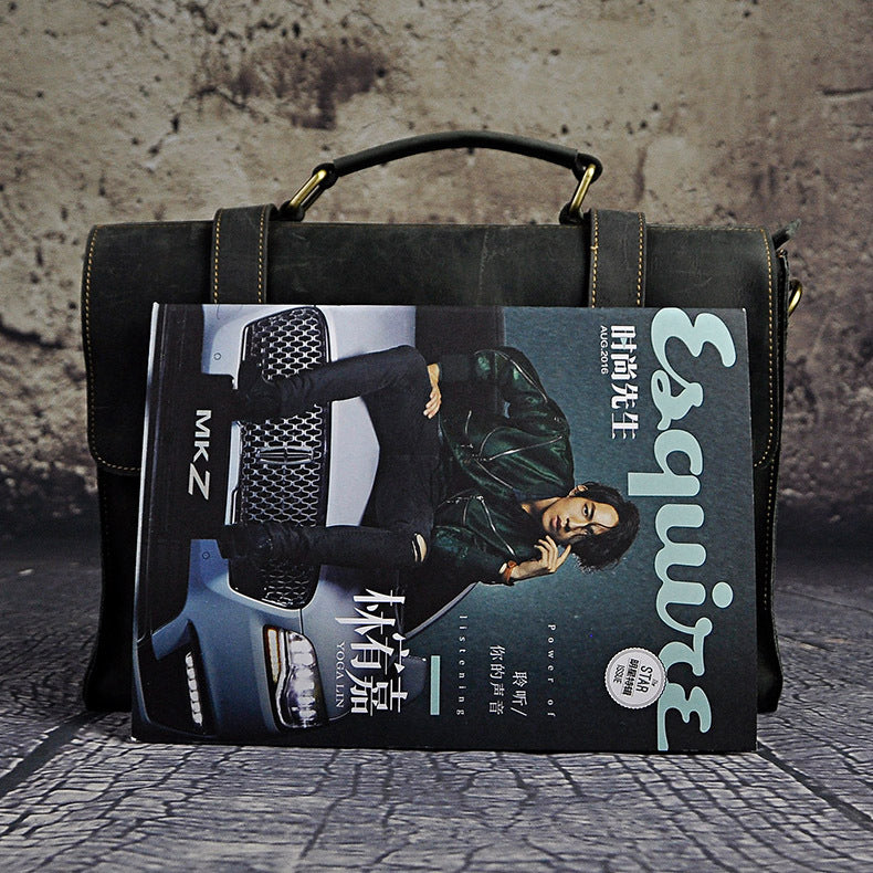 Men's handbag genuine cowhide leather business briefcase men's computer bag