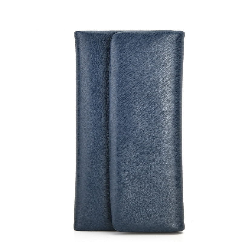 Ladies wallet sheep leather trifold wallet multi-functional ultra-thin large capacity wallet simple long wallet