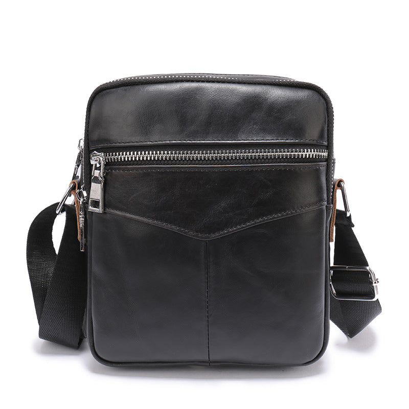 Men's Shoulder Bag Genuine Cowhide Leather Wear-resistant Casual Fashion Multifunctional Crossbody Bag for Men