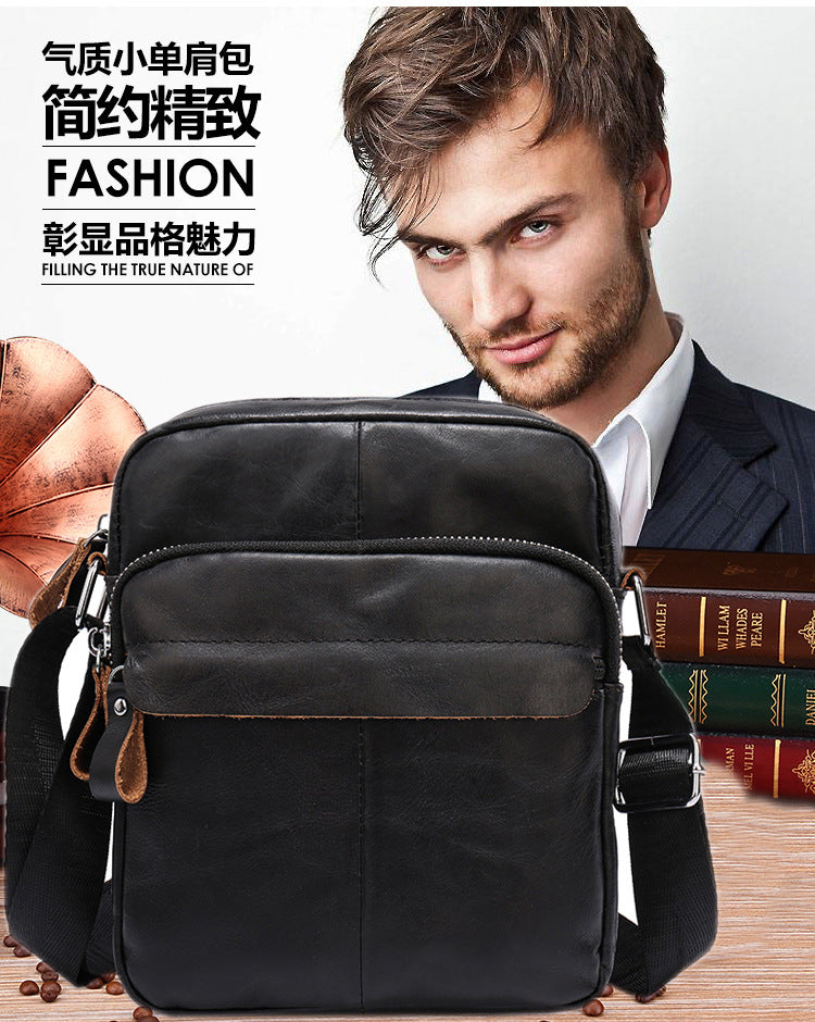 Men's Shoulder Bag Genuine Cowhide Leather Casual Sports Men's Crossbody Bag Briefcase