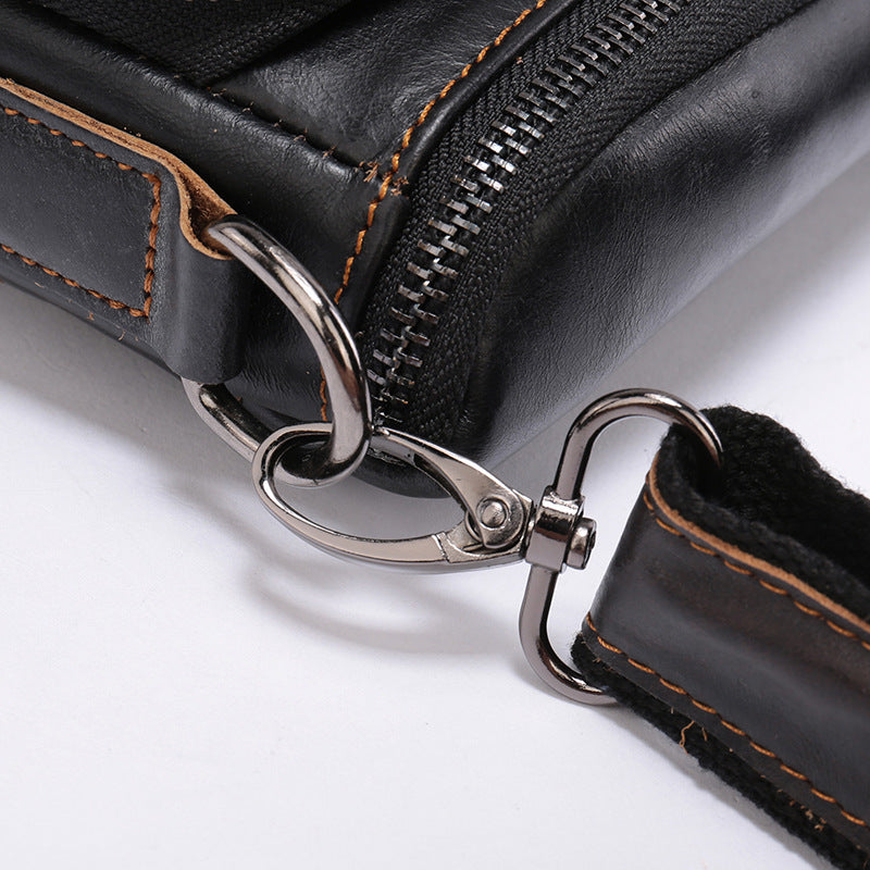 Men's Shoulder Bag Genuine Cowhide Business Briefcase Retro Fashion Men Crossbody Bag