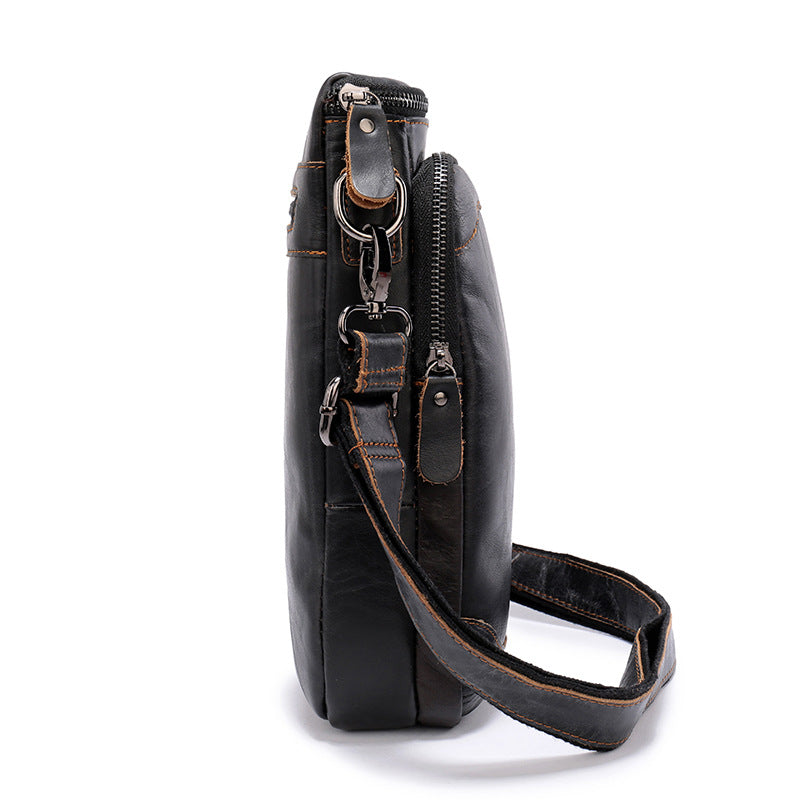 Men's Shoulder Bag Genuine Cowhide Business Briefcase Retro Fashion Men Crossbody Bag