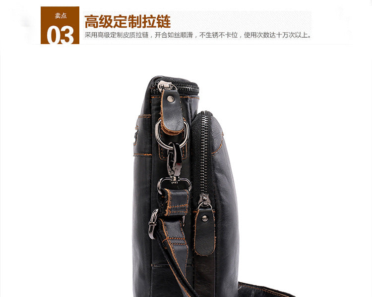 Men's Shoulder Bag Genuine Cowhide Business Briefcase Retro Fashion Men Crossbody Bag