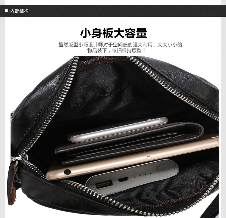 Men's Shoulder Bag Genuine Cowhide Leather Casual Sports Men's Crossbody Bag Briefcase