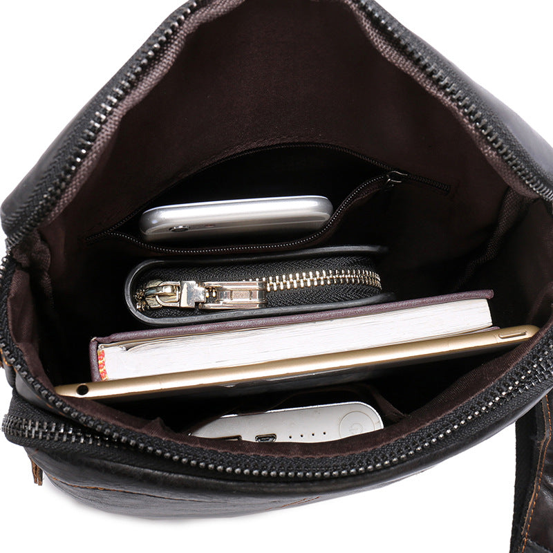 Men's Shoulder Bag Genuine Cowhide Business Briefcase Retro Fashion Men Crossbody Bag