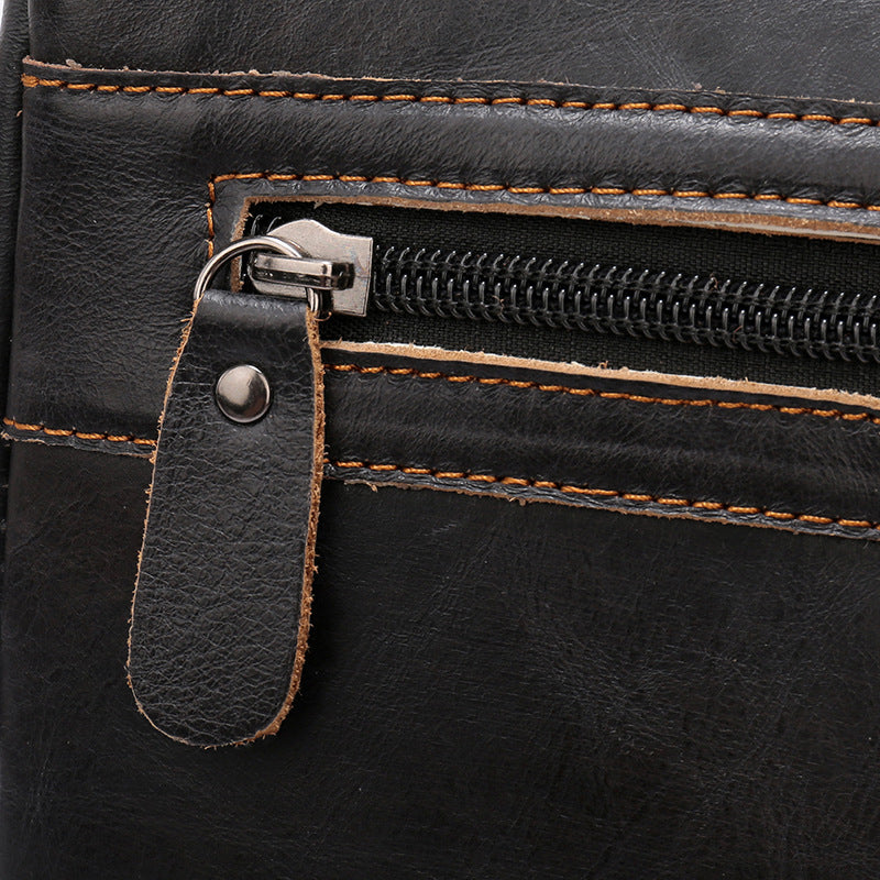 Men's Shoulder Bag Genuine Cowhide Business Briefcase Retro Fashion Men Crossbody Bag