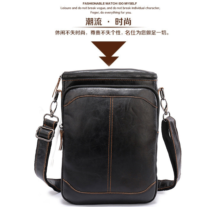 Men's Shoulder Bag Genuine Cowhide Business Briefcase Retro Fashion Men Crossbody Bag