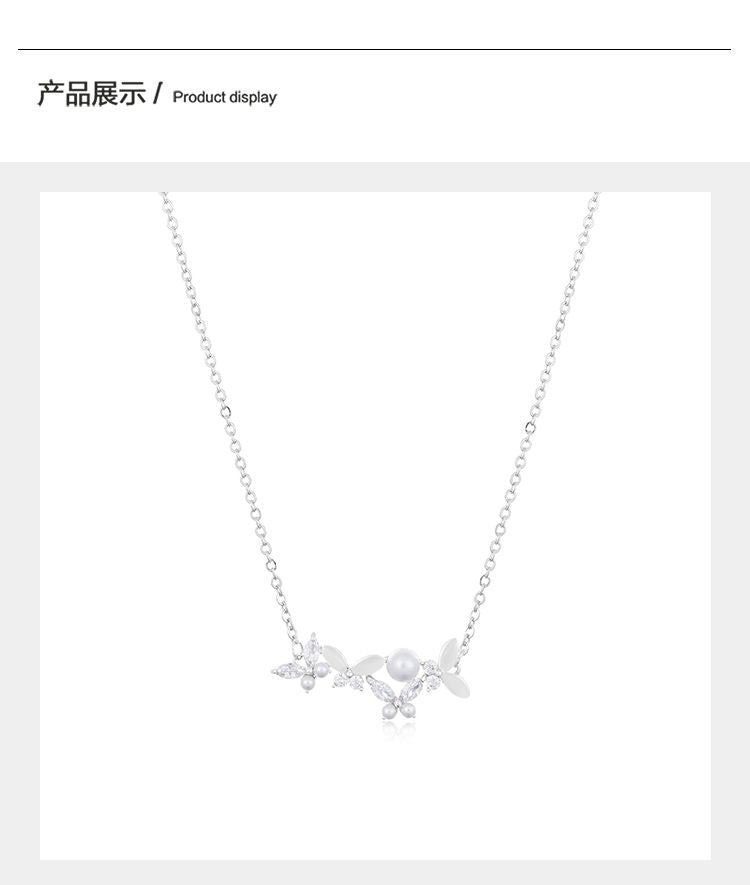 DODOGOGO 花びらパールネックレスレディース高級感鎖骨チェーン