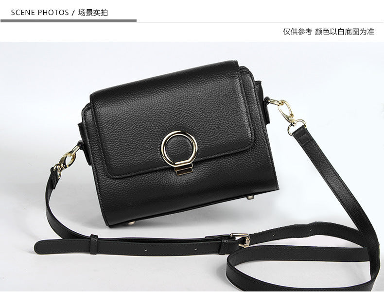 Genuine Leather Women's Bag Top Cowhide Single Fashion Crossbody Bag Shrink Pattern Shoulder Bag.Pochette