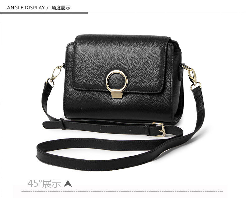 Genuine Leather Women's Bag Top Cowhide Single Fashion Crossbody Bag Shrink Pattern Shoulder Bag.Pochette