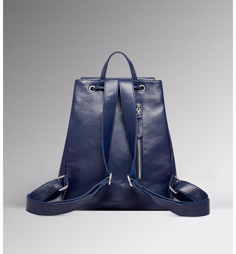 Fashion Rucksack Genuine Leather Women's Bag Top Cowhide Casual Rucksack that goes with anything