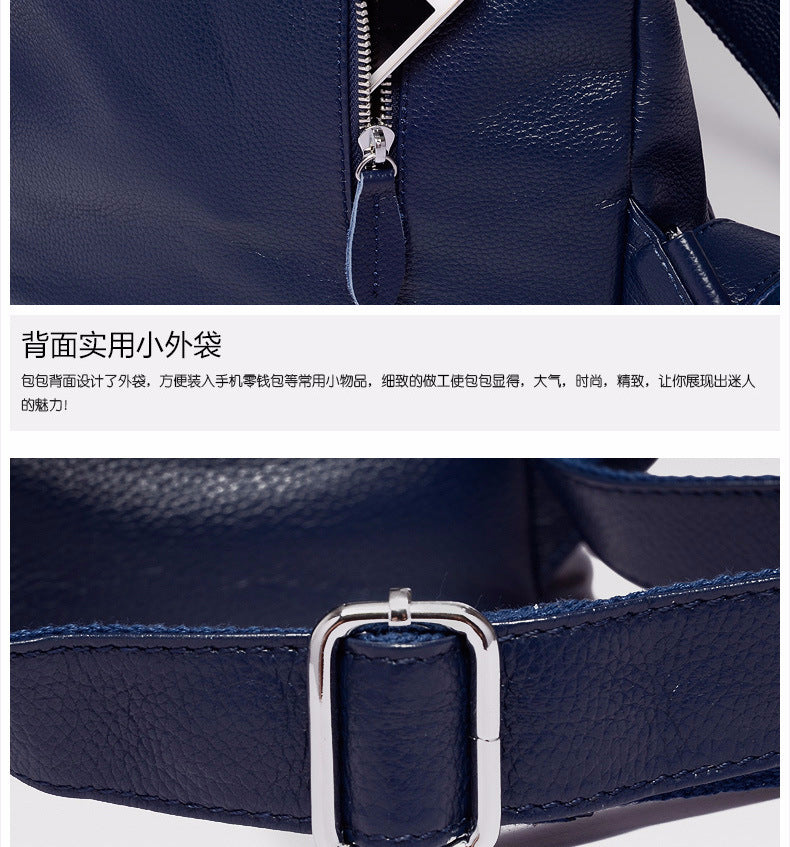 Fashion Rucksack Genuine Leather Women's Bag Top Cowhide Casual Rucksack that goes with anything