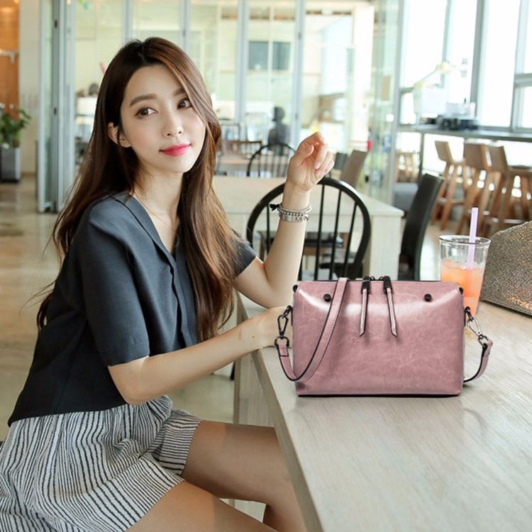 Bag Women Genuine Leather Fashion Simple Crossbody Bag Square Bag Shoulder Bag.Pochette