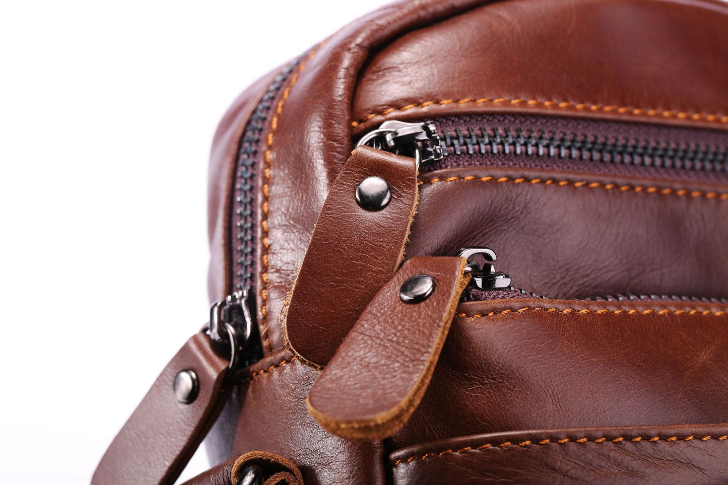 Men's Shoulder Bag Genuine Cowhide Leather Casual Crossbody Bag for Men