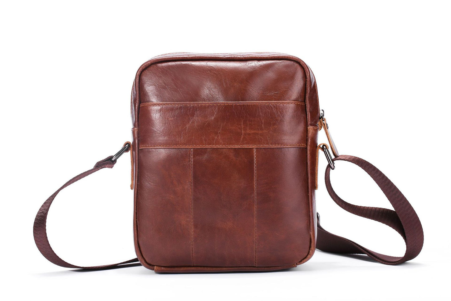 Men's Shoulder Bag Genuine Cowhide Leather Casual Crossbody Bag for Men
