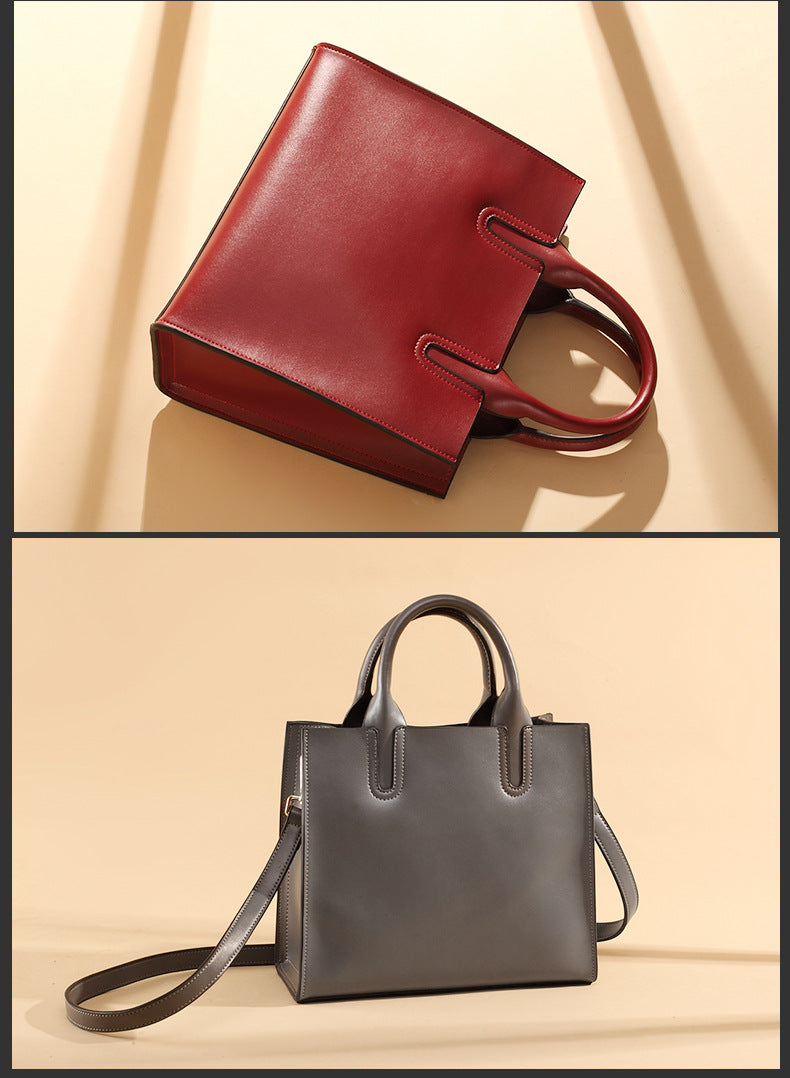 Women's bag just like the star Genuine leather fashion handbag crossbody bag Cowhide simple shoulder bag that goes with anything. Pochette