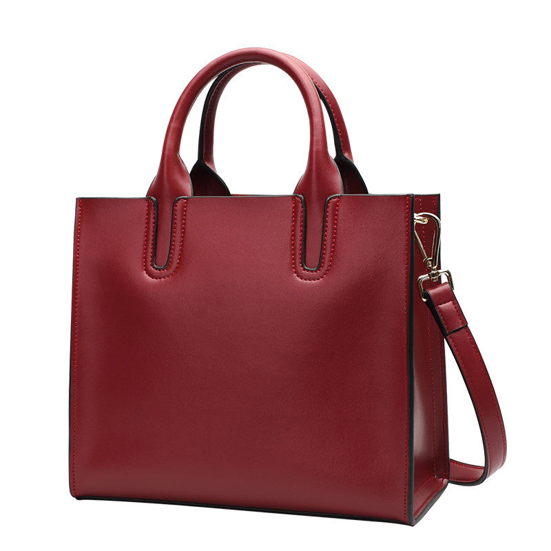 Women's bag just like the star Genuine leather fashion handbag crossbody bag Cowhide simple shoulder bag that goes with anything. Pochette