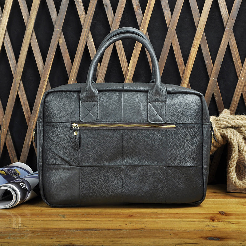 Men's Handbag Genuine Cowhide Leather Retro Business Briefcase Computer Bag for Men