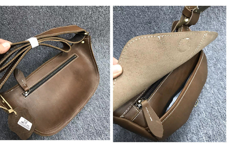 Men's Shoulder Bag Original Design Made of Genuine Cowhide Leather Crazy Horse Fashion Casual Large Capacity Messenger Bag Crossbody Bag for Men