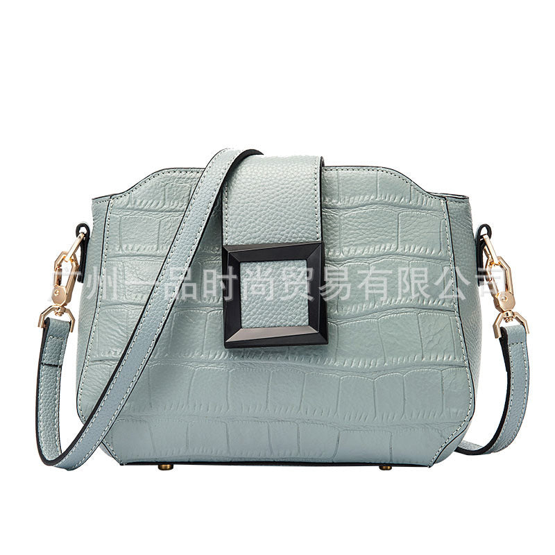 Genuine leather women's bag Crocodile pattern fashion crossbody bag Cowhide small bag that goes with anything Shoulder bag. Pochette