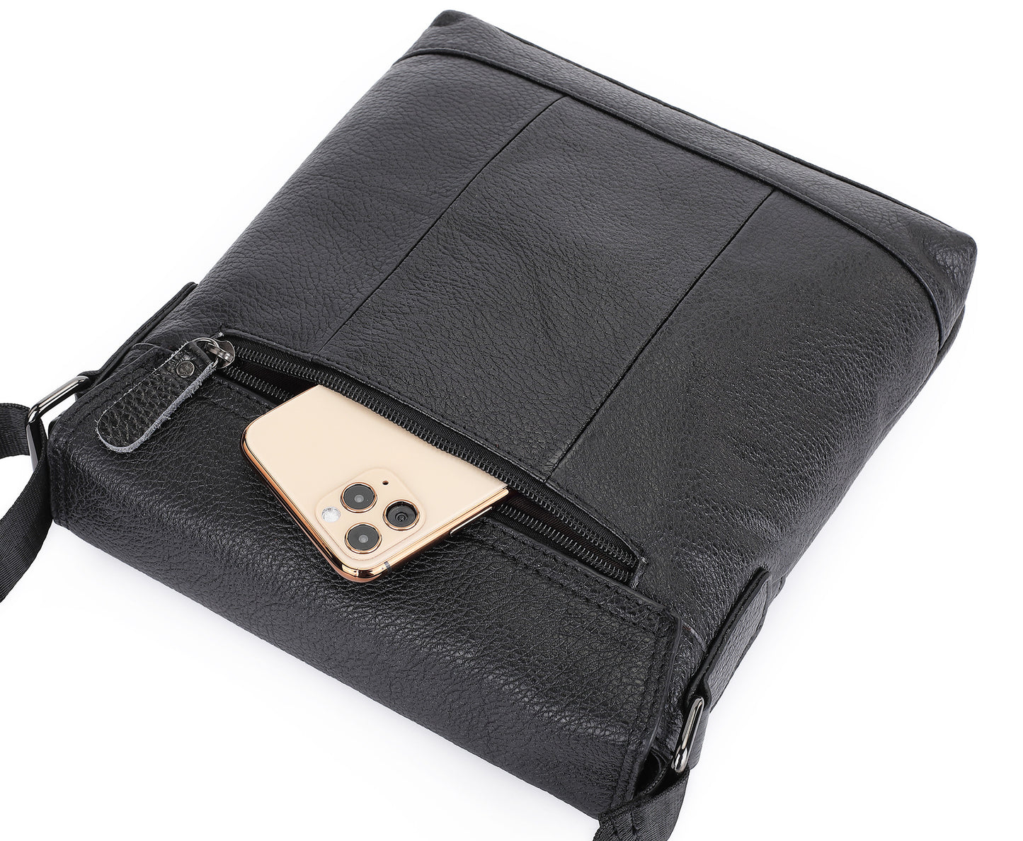 Men's Shoulder Bag Genuine Cowhide Leather Casual Fashion Men Crossbody Bag