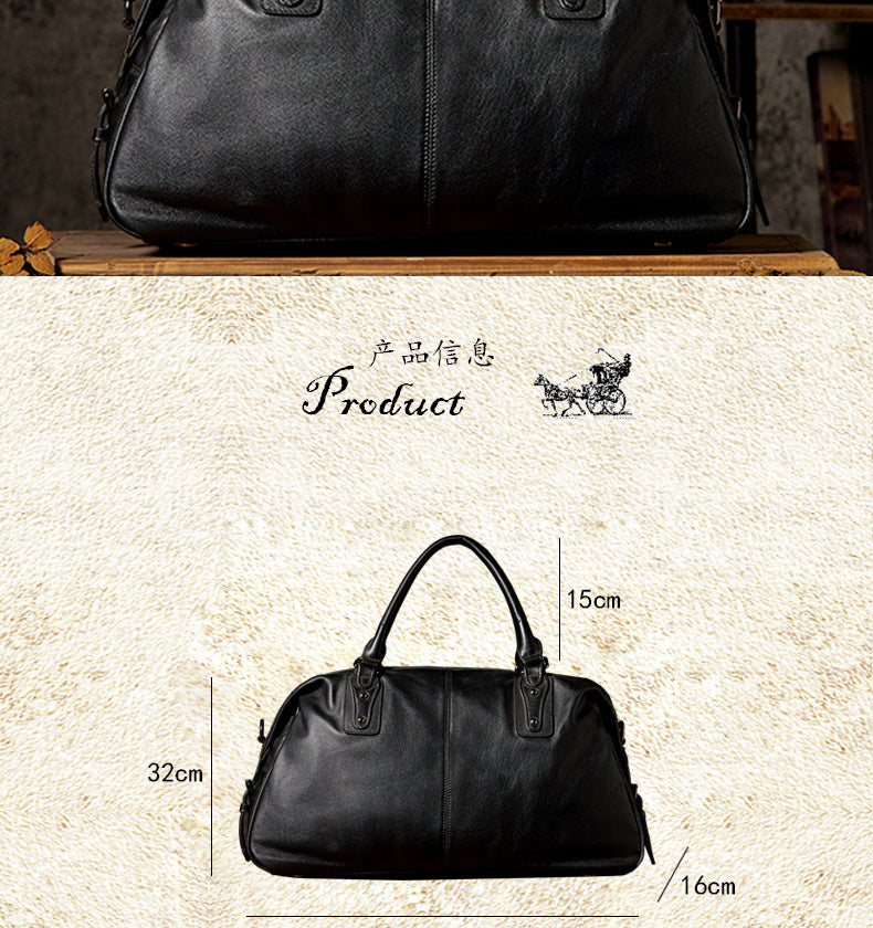 Men's travel bag, handmade genuine cowhide leather, large capacity handbag, business trip, short distance, luggage bag, men's shoulder bag, crossbody bag