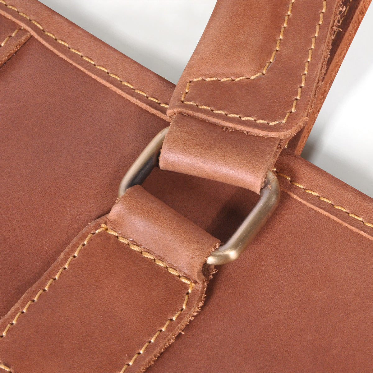 Men's Briefcase Shoulder Bag Retro Business Handbag Cowhide Genuine Leather Men Computer Bag