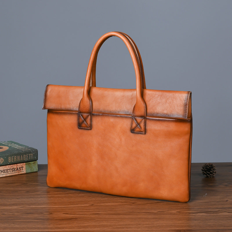 Men's Briefcase Cowhide Genuine Leather Office Bag Men's Handbag