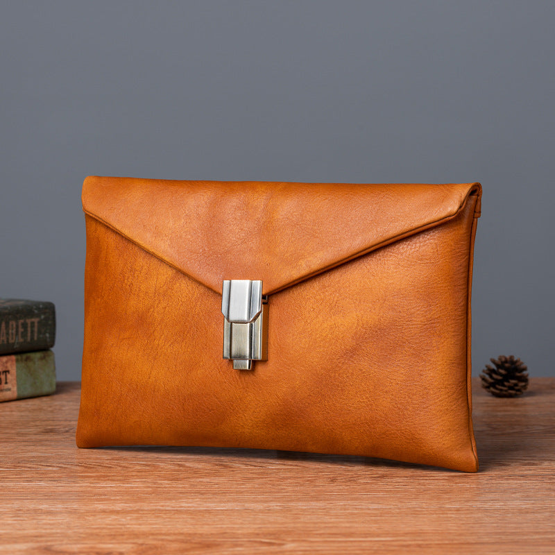 Men's Clutch Bag Cowhide Genuine Leather Retro Casual Men's Handbag