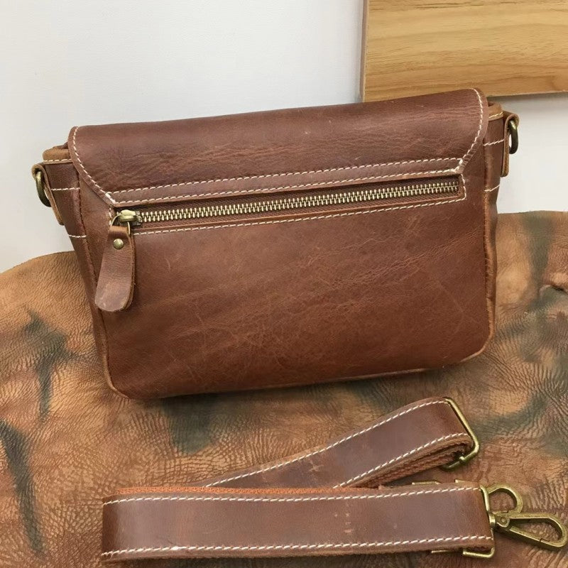 Men's Shoulder Bag Cowhide Casual Fashion Bust Bag Mobile Phone Bag Crossbody Bag Messenger Bag for Men