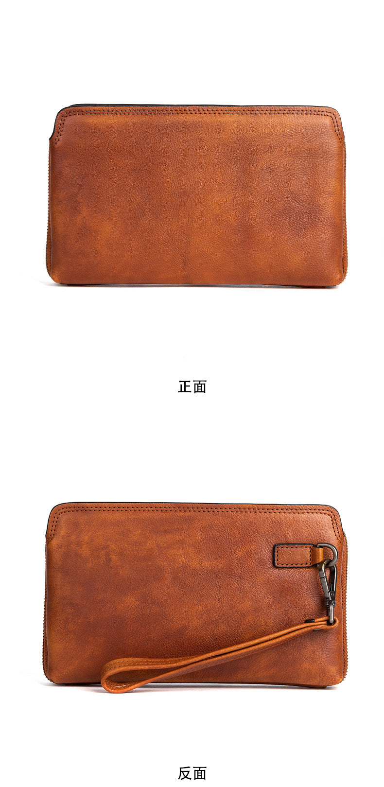 Men's Clutch Bag Genuine Cowhide Leather Practical Retro Casual Men Bag
