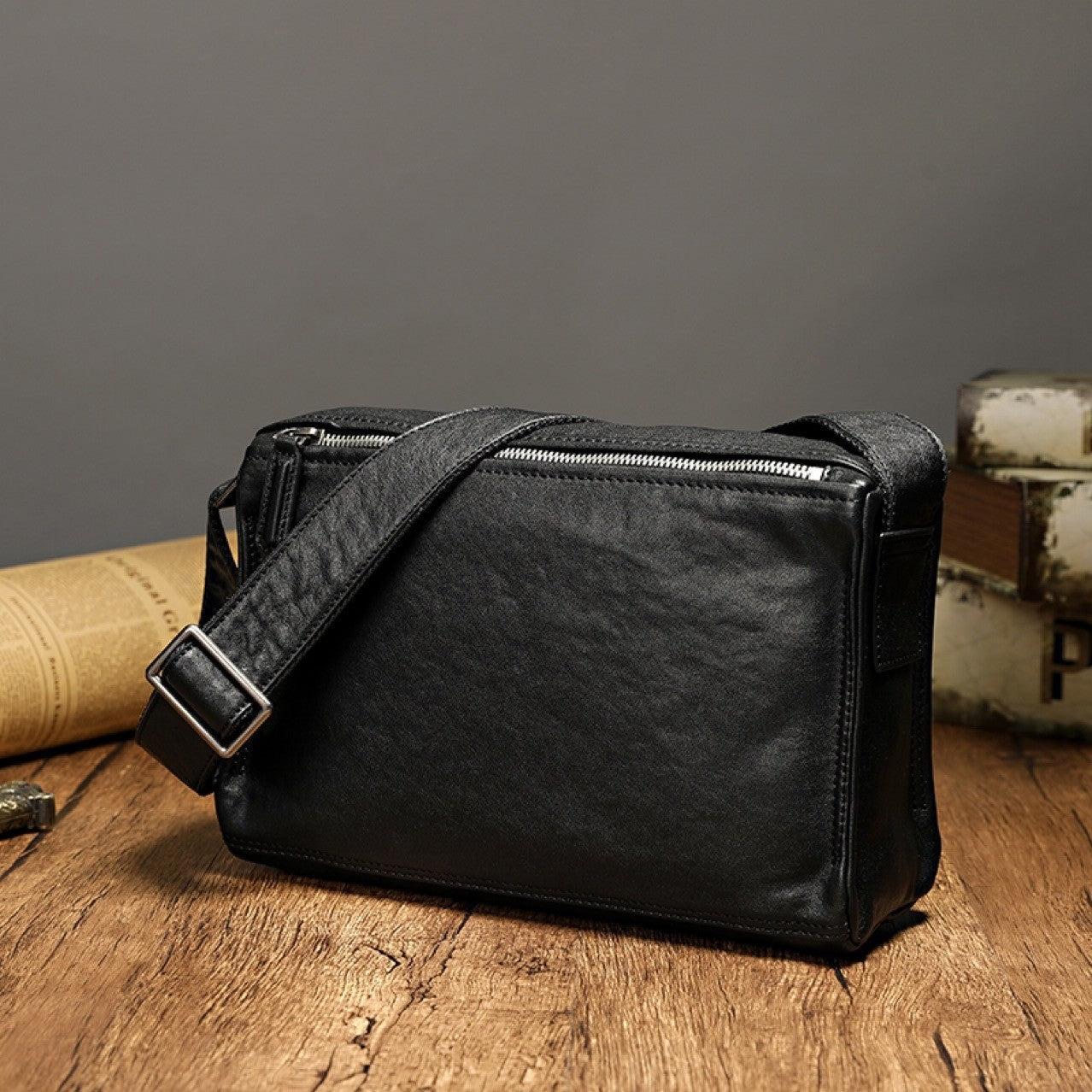 Men's Shoulder Bag Genuine Cowhide Leather Casual Bag Men's Crossbody Bag