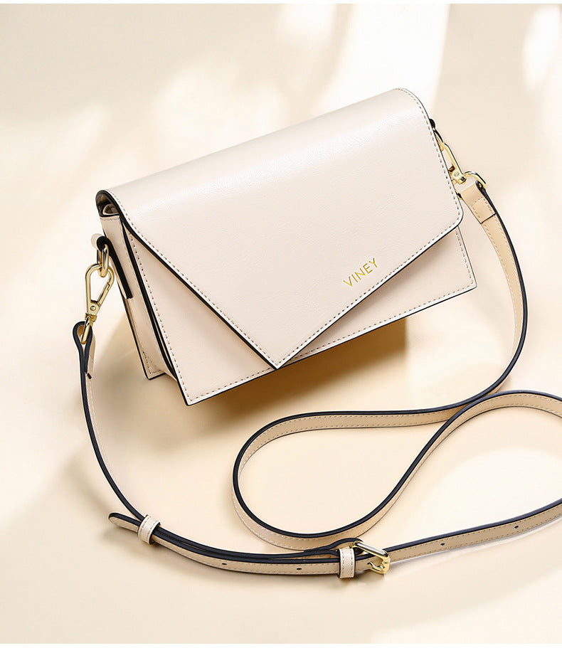 Genuine leather bag ladies bag mini square bag crossbody bag simple elegant shoulder bag. pochette