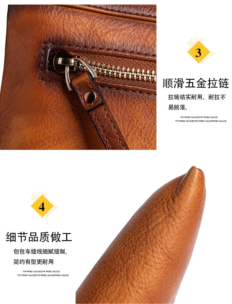 Men's Clutch Bag Cowhide Genuine Leather Retro Casual Men's Handbag