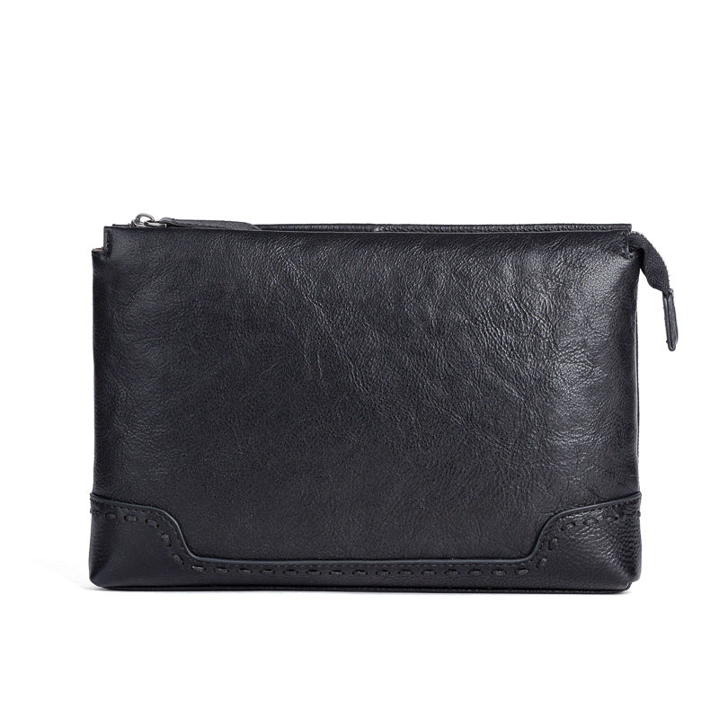 Men's clutch bag cowhide genuine leather casual retro male handbag