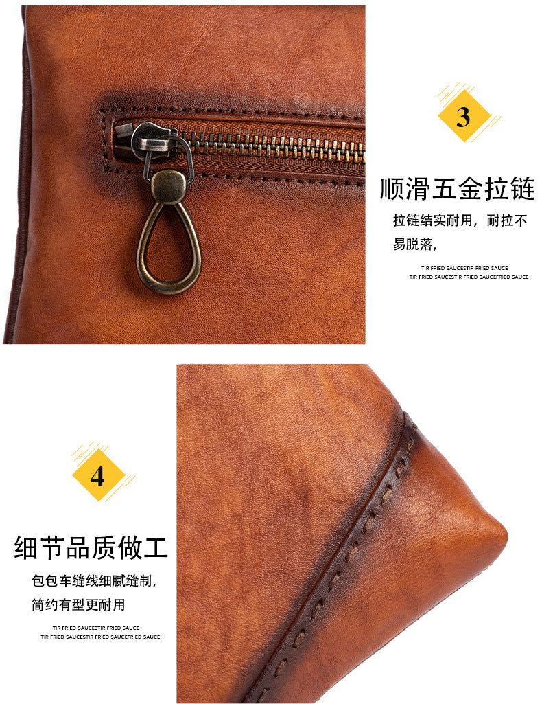 Men's Clutch Bag Genuine Cowhide Leather Casual Men's Handbag
