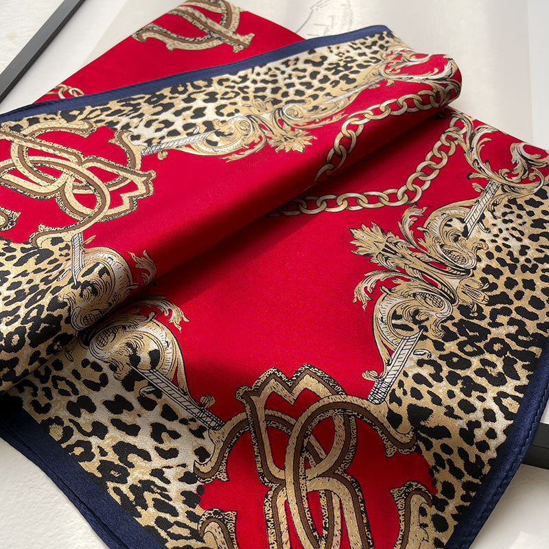Silk scarf print pattern Thin scarf and blazer Shirt A temperamental scarf that goes with anything