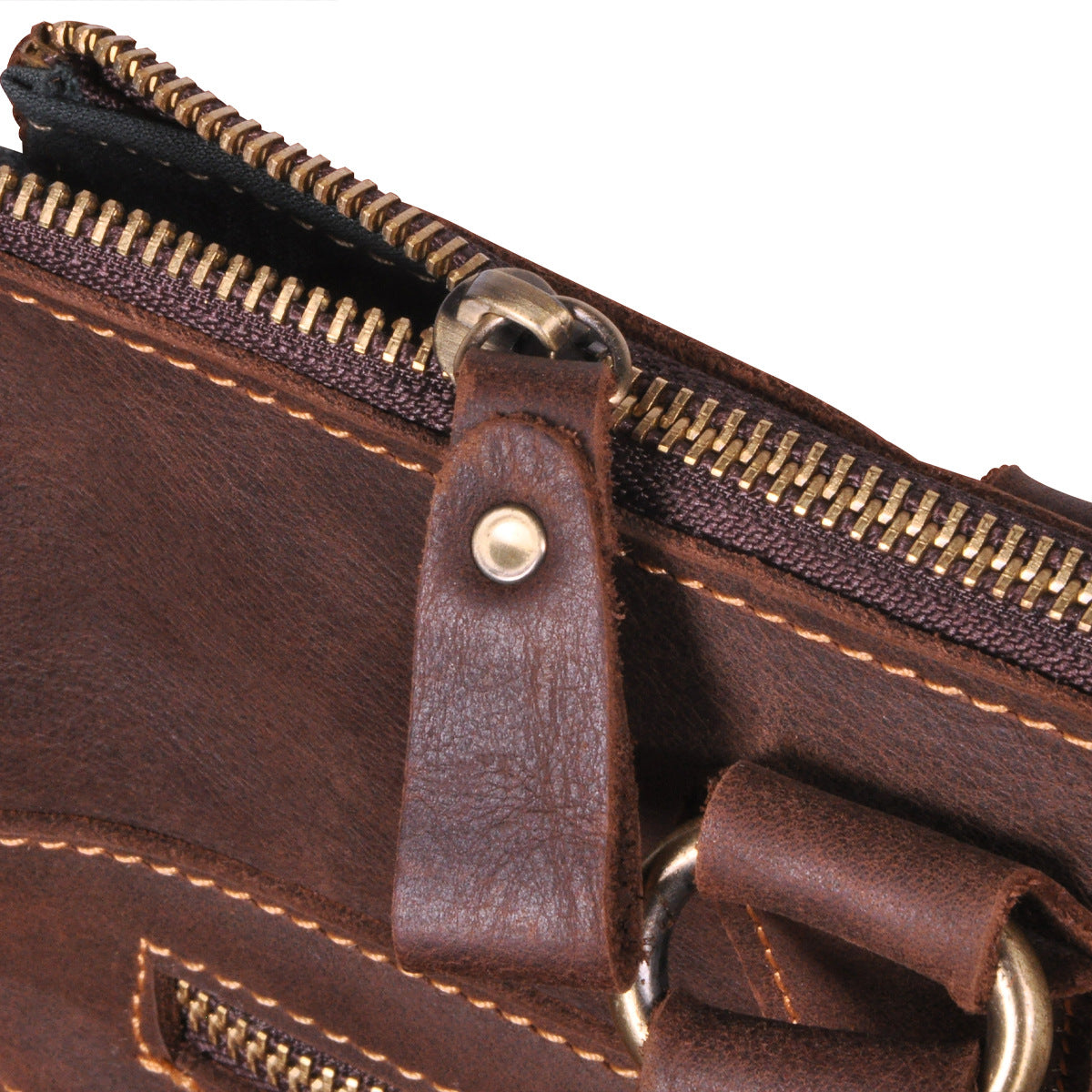 Men's Briefcase Crossbody Bag Cowhide Genuine Leather Retro Men's Shoulder Bag Handbag