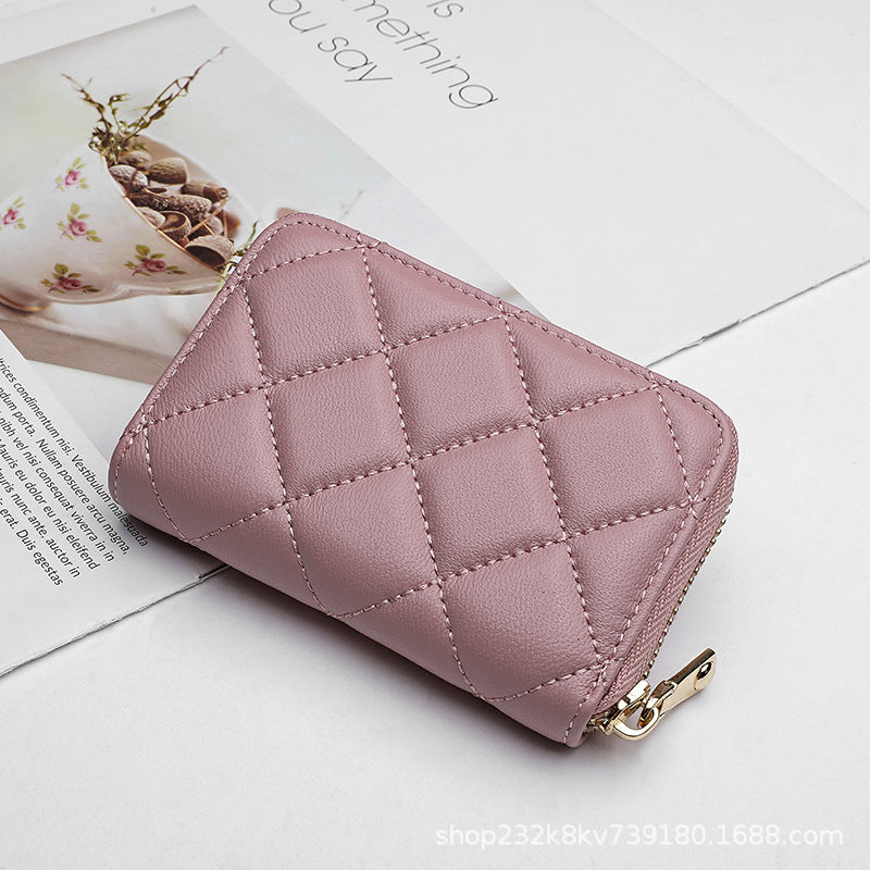 Ladies Short Wallet Women Multifunctional Folding Women's Wallet Check Simple Sheep Leather Coin Purse Ladies Wallet