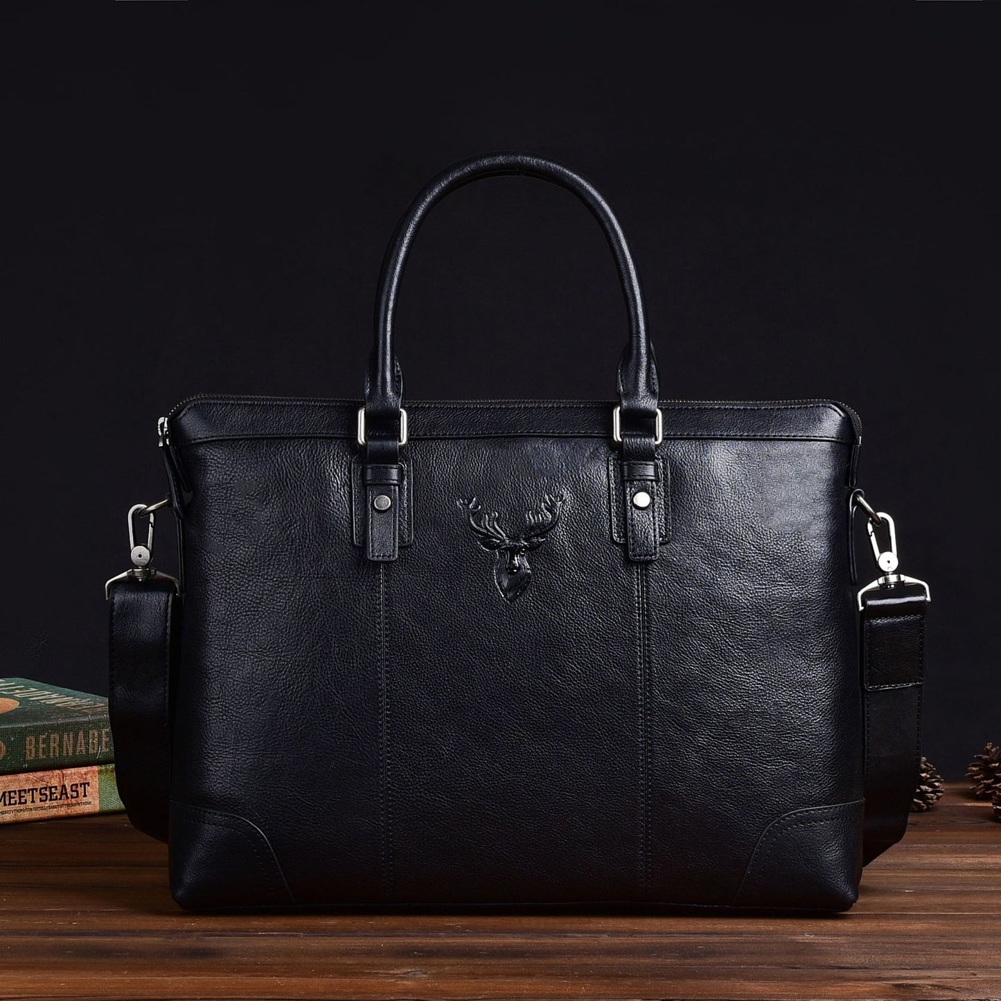 Men's Briefcase Genuine Cowhide Leather Retro Casual Business Bag Men's Handbag