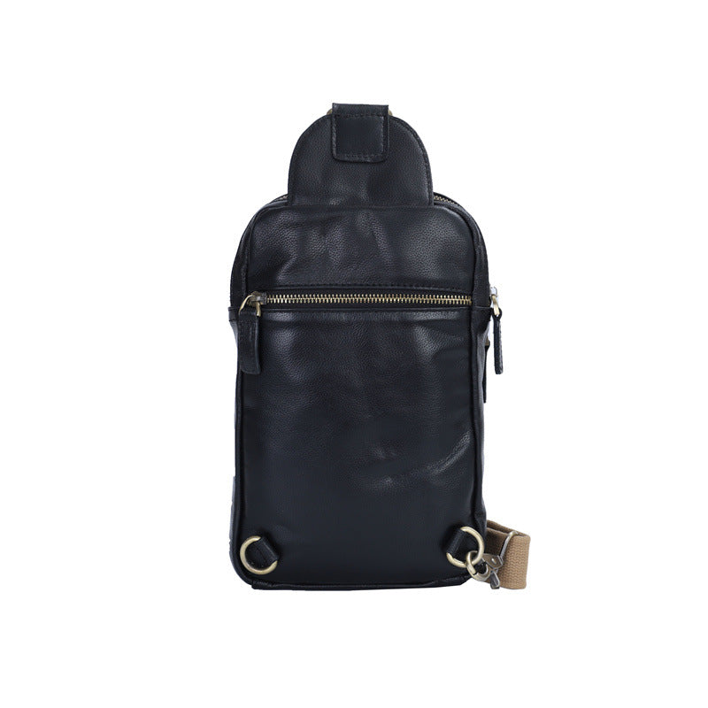 Men's Bust Bag Made of Genuine Cowhide Leather Luxury Casual Fashion Men's Shoulder Bag Crossbody Bag