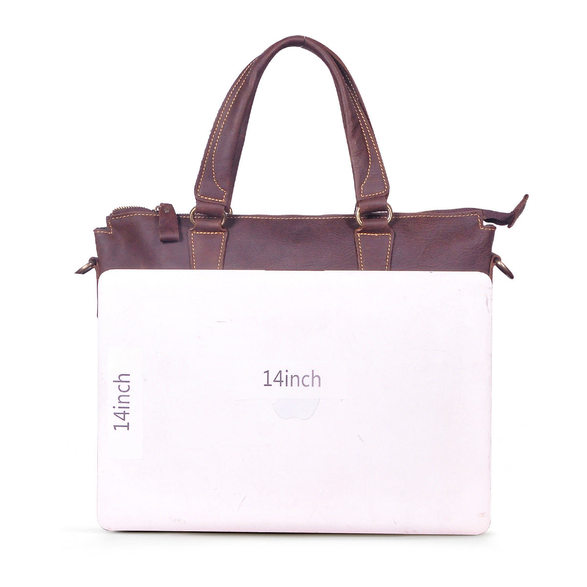 Men's Briefcase Crossbody Bag Cowhide Genuine Leather Retro Men's Shoulder Bag Handbag